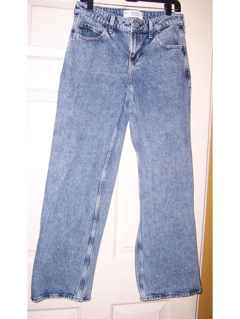 Hollister Low-Rise Baggy Wide-Leg Acid Wash Jeans 6L/W28L